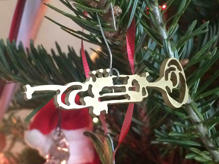 Brass Christmas Ornaments and a new cello design